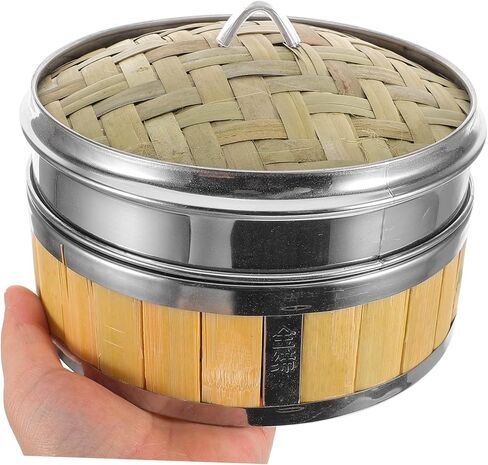 سلة طهي بالبخار التقليدية مع غطاء، جهاز طهي بالبخار النباتي للزلابية وكعك الباو والديم سوم للطهي التجاري المنزلي، تصميم قوي متعدد الاستخدامات in Kuwait