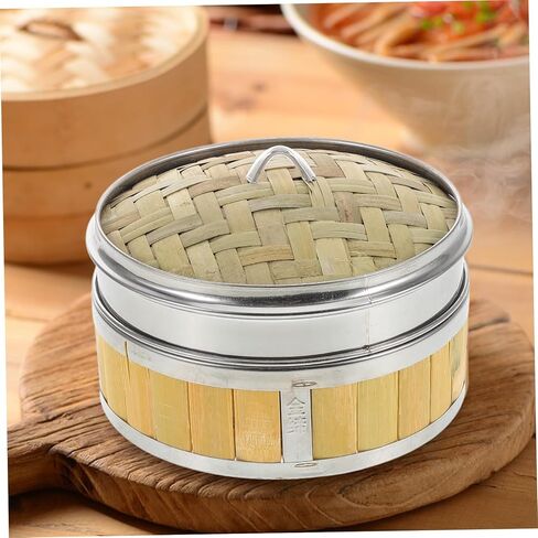 سلة طهي بالبخار التقليدية مع غطاء، جهاز طهي بالبخار النباتي للزلابية وكعك الباو والديم سوم للطهي التجاري المنزلي، تصميم قوي متعدد الاستخدامات in Kuwait