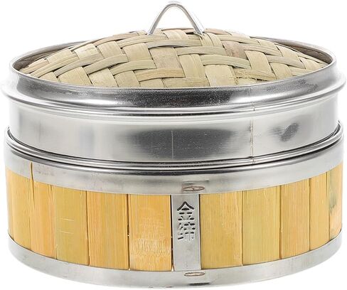 Alipis الأمثل لتبخير الأطعمة المتعددة، جهاز بخار مصنوع من الخيزران، سلة من الفولاذ المقاوم للصدأ، جهاز بخار للخضروات الزلابية in Kuwait