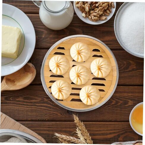 Alipis الأمثل لتبخير الأطعمة المتعددة، جهاز بخار مصنوع من الخيزران، سلة من الفولاذ المقاوم للصدأ، جهاز بخار للخضروات الزلابية in Kuwait