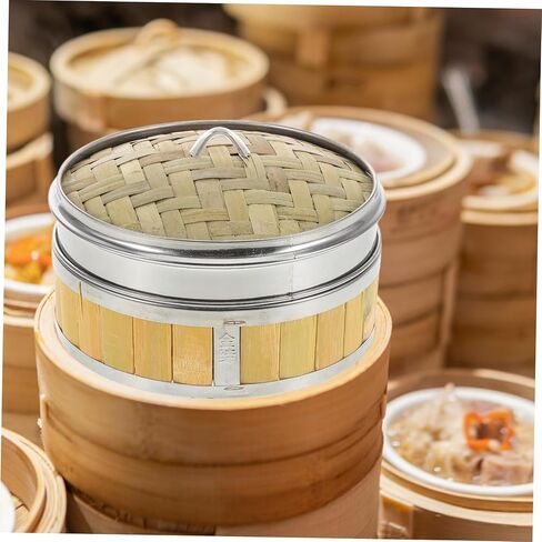 Alipis الأمثل لتبخير الأطعمة المتعددة، جهاز بخار مصنوع من الخيزران، سلة من الفولاذ المقاوم للصدأ، جهاز بخار للخضروات الزلابية in Kuwait