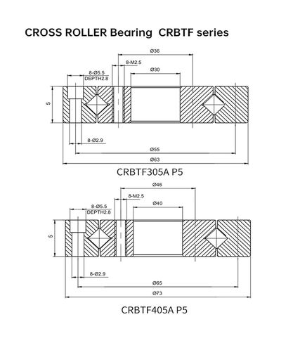1 قطعة CRBTF405A P5 40x73x5 مللي متر رقيقة الجدار عبر الأسطوانة تحمل روبوت محامل مشتركة in Kuwait