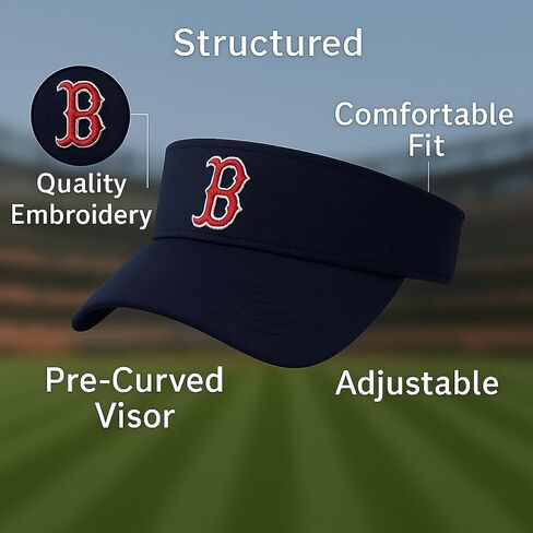 Officially Licensed Boston Baseball Visor Hat Classic Primary Home Team Logo Navy/Red Embroidered Sox MVP Sports Ball Cap in Saudi Arabia