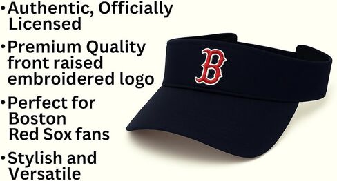 Officially Licensed Boston Baseball Visor Hat Classic Primary Home Team Logo Navy/Red Embroidered Sox MVP Sports Ball Cap in Saudi Arabia