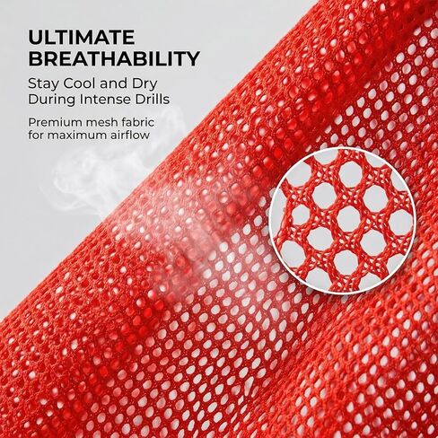 RAINFLOW Youth Soccer Pinnies - Set of 12 Pennies for Sports Youth Practice Jersey Scrimmage Vests Football Basketball Mesh Training Vest Set, Kids Team Jerseys 6 Blue 6 Red for School Practice in Saudi Arabia