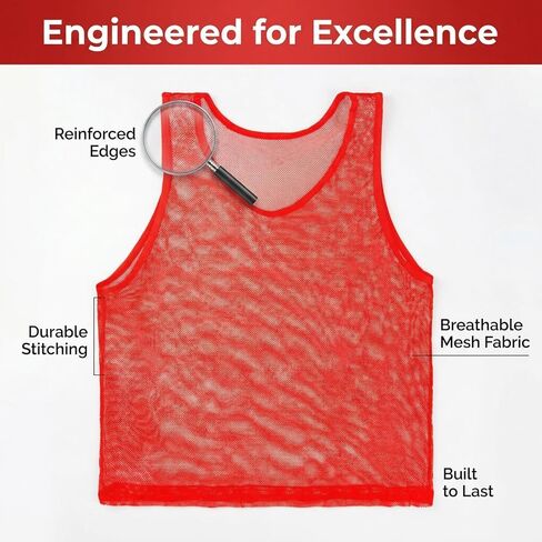 RAINFLOW Youth Soccer Pinnies - Set of 12 Pennies for Sports Youth Practice Jersey Scrimmage Vests Football Basketball Mesh Training Vest Set, Kids Team Jerseys 6 Blue 6 Red for School Practice in Saudi Arabia