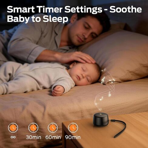 Monster Nano S36 Portable White Noise Machine with 15 Non-Looping Sleep Sounds, Bluetooth 6.0, Mini, Rechargeable Battery, Timer & Memory Function for Baby, Adult, Travel, Office in Saudi Arabia