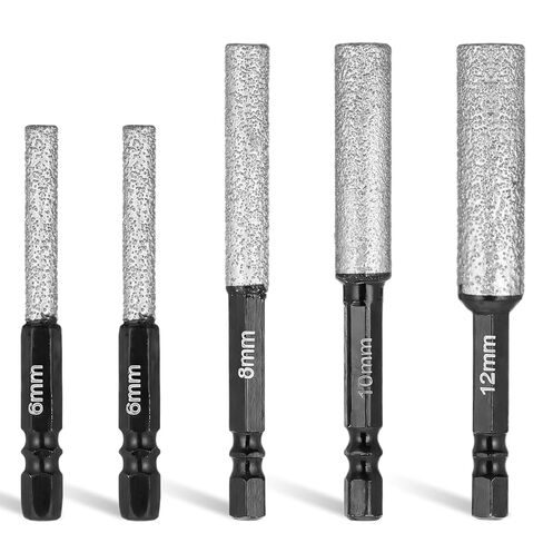 Diamond Drill Bits for Ceramic 5 Pcs Sanding Drill Bit 2-in-1 Shank with Cooling Waxes Versatile Glass Drills Bit for Glass, Porcelain, Marble, Granite, Tile (1/4" 5/16" 3/8" 1/2" in Saudi Arabia