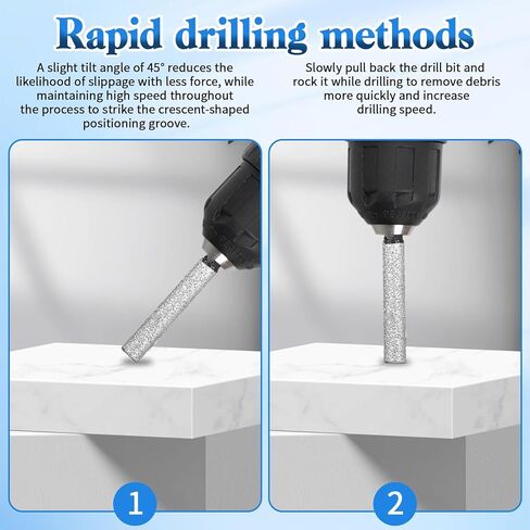 Diamond Drill Bits for Ceramic 5 Pcs Sanding Drill Bit 2-in-1 Shank with Cooling Waxes Versatile Glass Drills Bit for Glass, Porcelain, Marble, Granite, Tile (1/4" 5/16" 3/8" 1/2" in Saudi Arabia