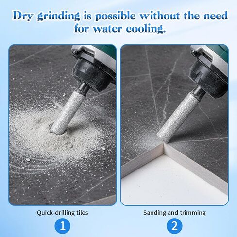 Diamond Drill Bits for Ceramic 5 Pcs Sanding Drill Bit 2-in-1 Shank with Cooling Waxes Versatile Glass Drills Bit for Glass, Porcelain, Marble, Granite, Tile (1/4" 5/16" 3/8" 1/2" in Saudi Arabia