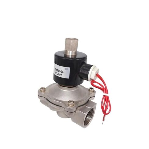 2S025-08K صمام الملف اللولبي المفتوح عادة، 1/4 "إلى 1" صمام كهربائي من الفولاذ المقاوم للصدأ، 12 فولت/24 فولت/110 فولت/220 فولت للهواء/الغاز (2S040-10K، AC380V) in Kuwait