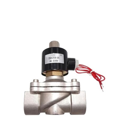 2S025-08K صمام الملف اللولبي المفتوح عادة، 1/4 "إلى 1" صمام كهربائي من الفولاذ المقاوم للصدأ، 12 فولت/24 فولت/110 فولت/220 فولت للهواء/الغاز (2S040-10K، AC380V) in Kuwait