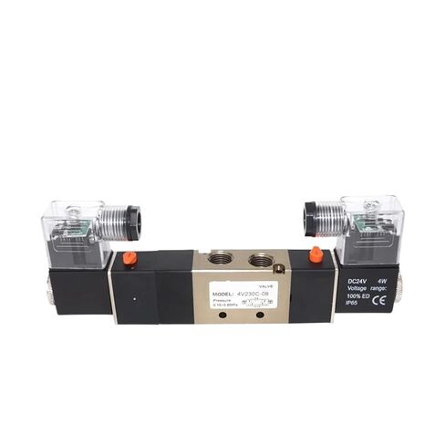 4V230C.E.P-08 5 طريقة 3 موضع 1/4 "صمام الملف اللولبي هوائيDC12V DC24V AC110V AC220V(4V230C-08 DC12V، 4 مم) in Saudi Arabia