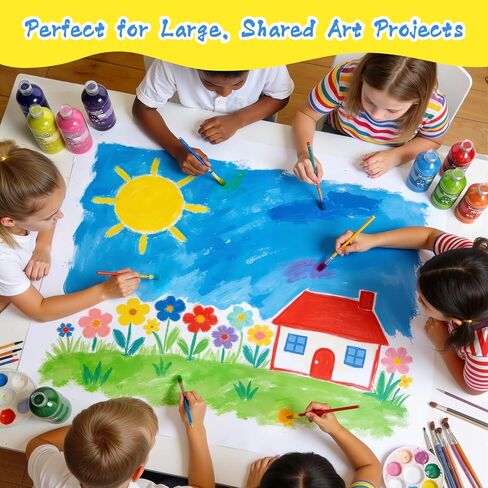 NewFamily Washable Finger Paint for Toddlers & Kids, 10 Large 2 fl oz (60 ml) Bottles, Non-Toxic Finger Paint, Mess-Free Squeeze Bottles, Art Supplies for Home, Preschool & Classroom in Kuwait