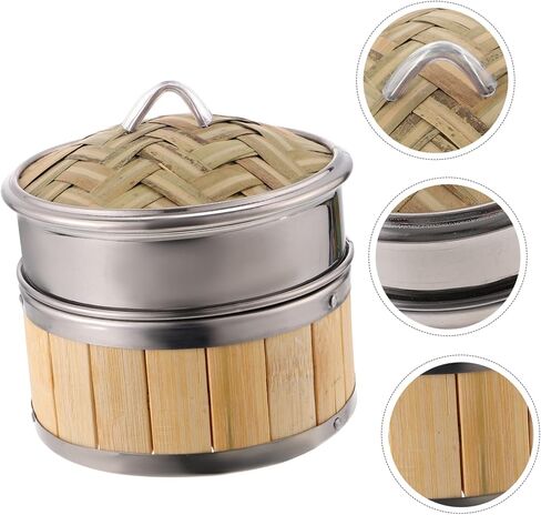 1 Set Food Steamer with Banding Steamer with Cover for Steaming Meat and Desserts Smooth Edges for Safe Use Nutrient Retaining Cooking in Saudi Arabia