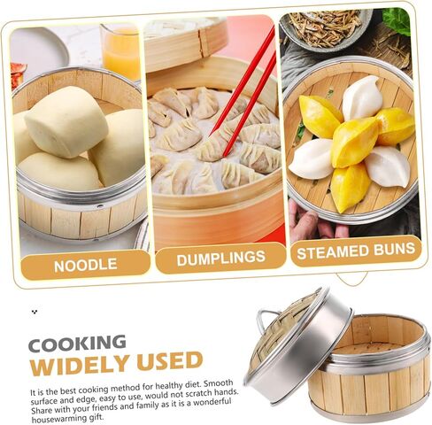 1 Set Food Steamer with Banding Steamer with Cover for Steaming Meat and Desserts Smooth Edges for Safe Use Nutrient Retaining Cooking in Saudi Arabia