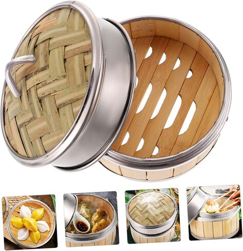 1 Set Food Steamer with Banding Steamer with Cover for Steaming Meat and Desserts Smooth Edges for Safe Use Nutrient Retaining Cooking in Saudi Arabia