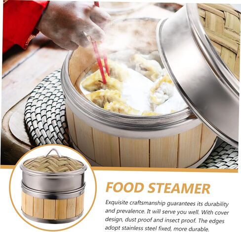 1 Set Food Steamer with Banding Steamer with Cover for Steaming Meat and Desserts Smooth Edges for Safe Use Nutrient Retaining Cooking in Saudi Arabia