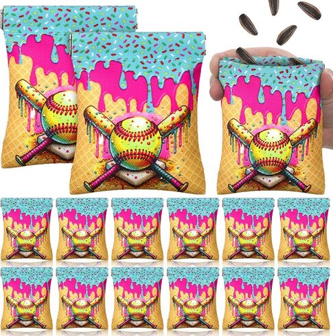 12 PCS Baseball Beed Sacks Facs for Team Seed Pouch Pouch Squeeze Pouch Gift Coins Pass for Baseball Team Player Forms Favors in Kuwait
