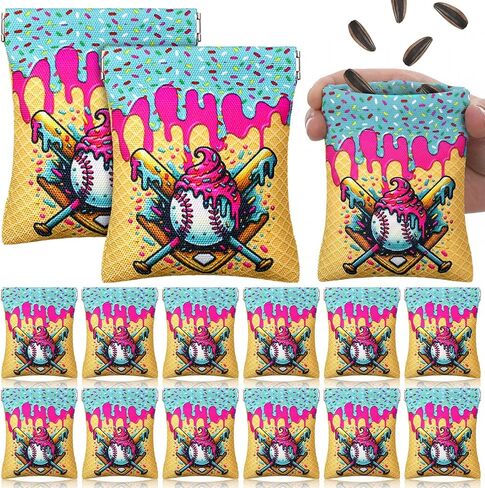 12 PCS Baseball Beed Sacks Facs for Team Seed Pouch Pouch Squeeze Pouch Gift Coins Pass for Baseball Team Player Forms Favors in Kuwait