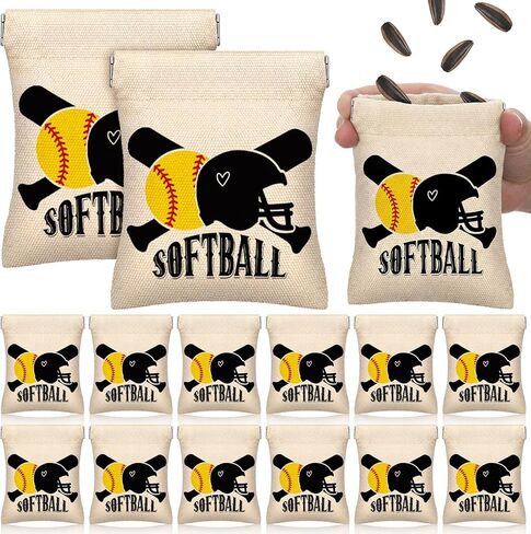 12 PCS Baseball Beed Sacks Facs for Team Seed Pouch Pouch Squeeze Pouch Gift Coins Pass for Baseball Team Player Forms Favors in Kuwait