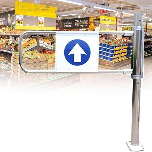 Automatic Metal Turnstile Gate - Spring Loaded Security Door for Supermarkets & Libraries, Right Swing, 55 x 100 cm, Durable Access Control System, Safe Entry Solution in Saudi Arabia