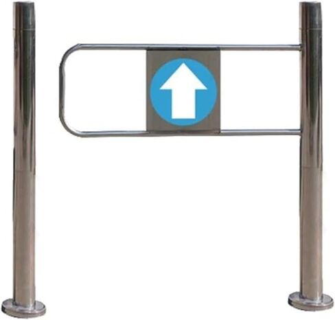 بوابة متأرجحة من الفولاذ المقاوم للصدأ في اتجاه واحد، باب أمان يغلق تلقائيًا، مدخل سوبر ماركت متين، باب الوصول إلى المتاجر المعدنية (يمين) 50 × 80 سم in Kuwait