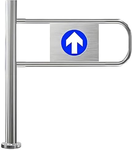 بوابة معدنية متأرجحة أوتوماتيكية لمحلات السوبر ماركت والمكتبات - تصميم مرتد لمدخل الأمان، وصول للمشاة في اتجاه واحد، بوابة متينة مقاس 2.95 × 3.18 قدم in Kuwait