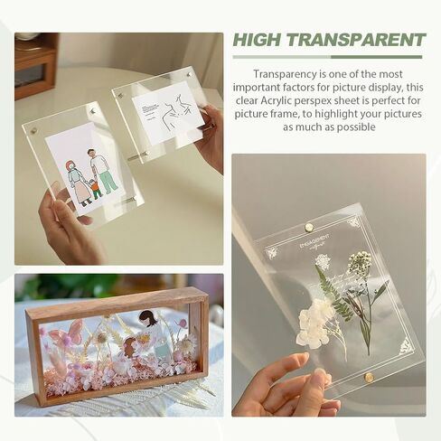 10pcs Clear Acrylic Perspex Sheets, Transparent Acrylic Sheet, 1mm Thick 10 x 15cm Acrylics Plastic Sheet for Craft Projects, DIY Display,Replacement Picture Frame Glass Painting in Saudi Arabia