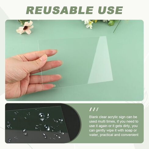 10pcs Clear Acrylic Perspex Sheets, Transparent Acrylic Sheet, 1mm Thick 10 x 15cm Acrylics Plastic Sheet for Craft Projects, DIY Display,Replacement Picture Frame Glass Painting in Saudi Arabia