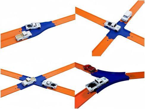 حزمة المسار الإضافية المتوافقة مع Hot Wheels - بلاستيك PLA الصديق للبيئة، قطع تخطيط المسار متعددة الاستخدامات (أزرق) in Kuwait