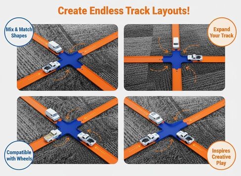 حزمة المسار الإضافية المتوافقة مع Hot Wheels - بلاستيك PLA الصديق للبيئة، قطع تخطيط المسار متعددة الاستخدامات (أزرق) in Kuwait