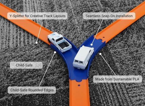 حزمة المسار الإضافية المتوافقة مع Hot Wheels - بلاستيك PLA الصديق للبيئة، قطع تخطيط المسار متعددة الاستخدامات (أزرق) in Kuwait