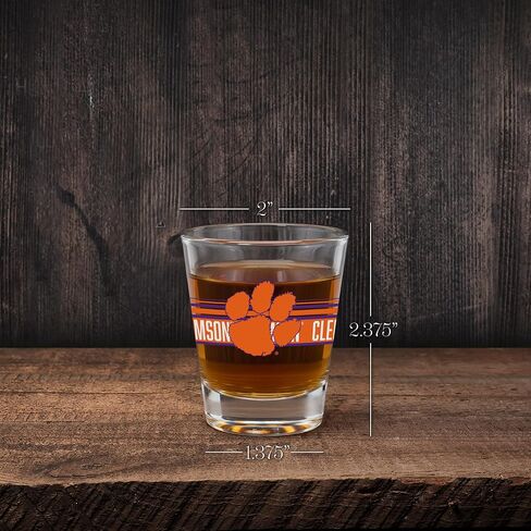 Rico Industries NCAA Clemson Tigers Standard 1.7oz Shot Glass Durable Barware for Game Day & Home Bars in Saudi Arabia