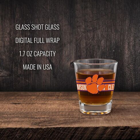 Rico Industries NCAA Clemson Tigers Standard 1.7oz Shot Glass Durable Barware for Game Day & Home Bars in Saudi Arabia