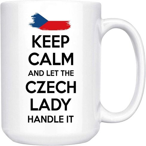 Czech Gift for Women Grandma Mom Aunt Girlfriend 11oz Accent Mug - Keep Calm And Let The Czech Lady Handle It in Saudi Arabia