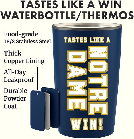 Tastes like a Notre Dame Win! Tumbler Waterbottle 20 oz Stainless Steel Vacuum‑Insulated/Water bottle with Travel Lid in Saudi Arabia