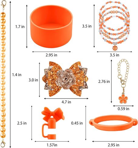 10PCS Accessories for Stanley Cup 40oz&30oz Tumbler Accessories Including Bow Straw Topper Cover Stanley Boot Pearl Water Bottle Handle Strap Bracelet Y2K Bow Flower Charms Pedant in Saudi Arabia