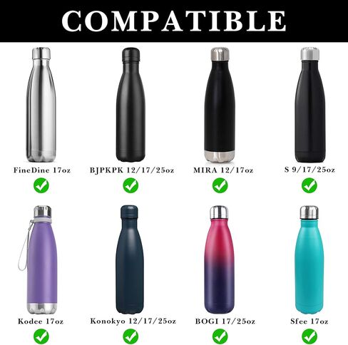 حزام مقبض زجاجة المياه من Linkidea للزجاجات ذات الفم الضيق على شكل كولا، متوافق مع S Original 9oz/17oz/25oz، مقبض حامل سيليكون بديل مع مشبك لحقيبة الظهر in Saudi Arabia