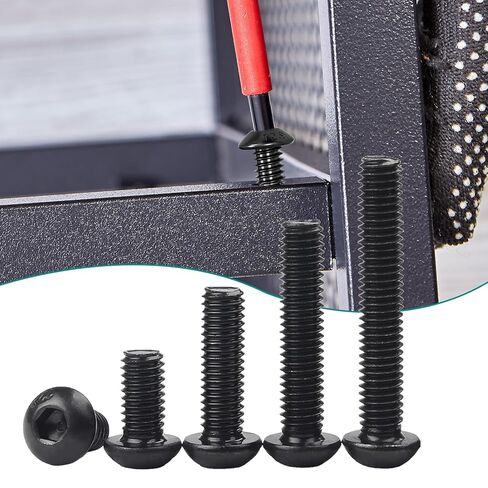 SUNXULIMI M5 x 20/25/30/35/40mm Button Head Socket Screws M5 Bolts, 10.9 Grade Alloy Steel, Bright Finish, Metric Allen Hex Drive, Fully Threaded, 50PCS in Saudi Arabia