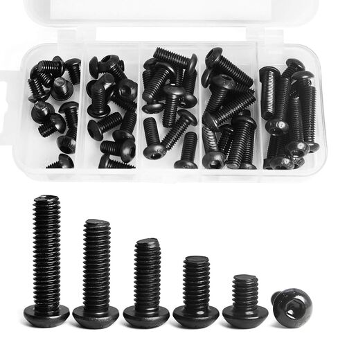 SUNXULIMI M5 x 20/25/30/35/40mm Button Head Socket Screws M5 Bolts, 10.9 Grade Alloy Steel, Bright Finish, Metric Allen Hex Drive, Fully Threaded, 50PCS in Saudi Arabia