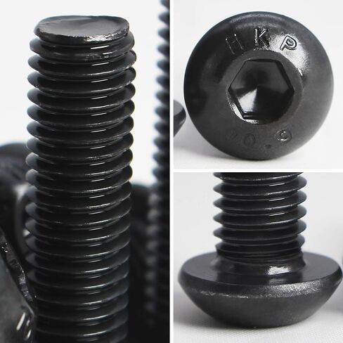SUNXULIMI M5 x 20/25/30/35/40mm Button Head Socket Screws M5 Bolts, 10.9 Grade Alloy Steel, Bright Finish, Metric Allen Hex Drive, Fully Threaded, 50PCS in Saudi Arabia