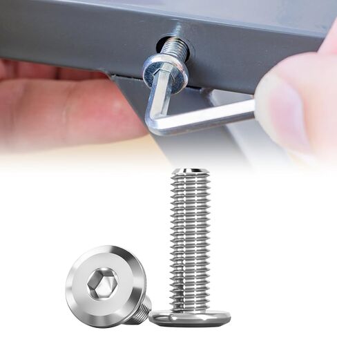 SUNXULIMI M8 x 30mm Flat Round Head Hex Socket Cap Screws Bolts, Furniture Screws, 304 Stainless Steel, Bright Finish, Metric Allen Hex Drive, Fully Threaded, 20PCS in Saudi Arabia
