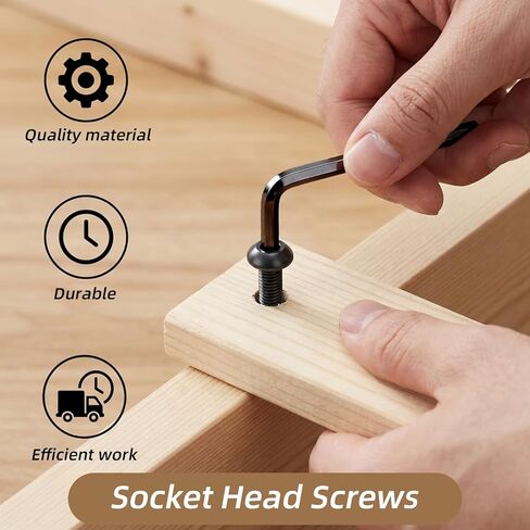 Sibba Flat Head Hex Socket Cap Screws Bolts M6 x 35mm 20Pcs Carbon Steel Furniture Assembly Bolts Full Thread Black Oxide Finish with 4 Hex Spanners for DIY Projects Machine Screws Hardware Fasteners in Saudi Arabia