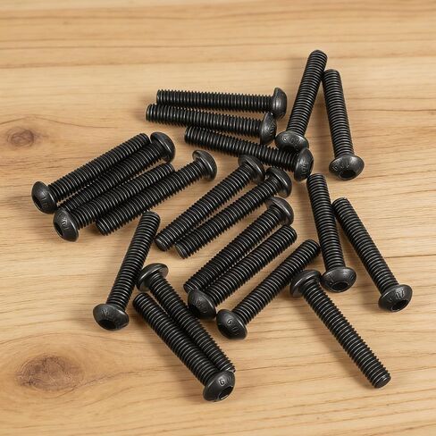 Sibba Flat Head Hex Socket Cap Screws Bolts M6 x 35mm 20Pcs Carbon Steel Furniture Assembly Bolts Full Thread Black Oxide Finish with 4 Hex Spanners for DIY Projects Machine Screws Hardware Fasteners in Saudi Arabia