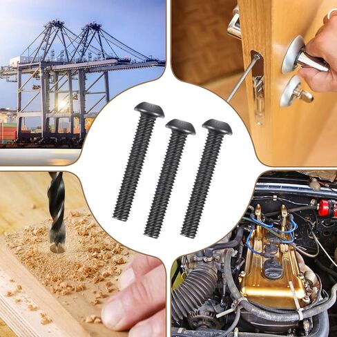 Sibba Flat Head Hex Socket Cap Screws Bolts M6 x 35mm 20Pcs Carbon Steel Furniture Assembly Bolts Full Thread Black Oxide Finish with 4 Hex Spanners for DIY Projects Machine Screws Hardware Fasteners in Saudi Arabia