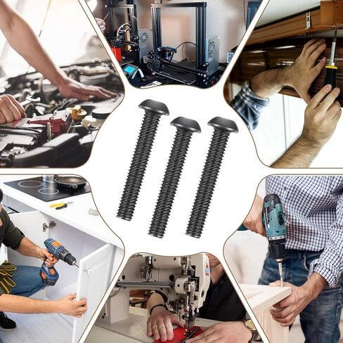 Sibba Flat Head Hex Socket Cap Screws Bolts M6 x 35mm 20Pcs Carbon Steel Furniture Assembly Bolts Full Thread Black Oxide Finish with 4 Hex Spanners for DIY Projects Machine Screws Hardware Fasteners in Saudi Arabia
