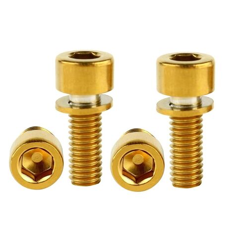 4 قطعة M5x12mm دراجة زجاجة ماء قفص الترباس مع غسالات للطريق MTB دراجة جبلية مسامير (الذهب) in Kuwait