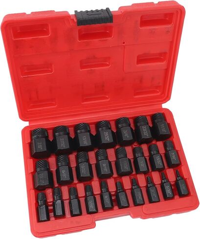 25 Pieces Screw Extractors Hex Shank Imperial Screw Remover Tool for Broken Stripped Screws Bolts (Black) in Saudi Arabia