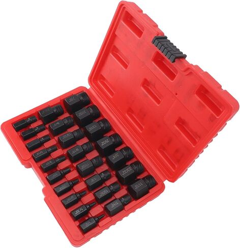25 Pieces Screw Extractors Hex Shank Imperial Screw Remover Tool for Broken Stripped Screws Bolts (Black) in Saudi Arabia